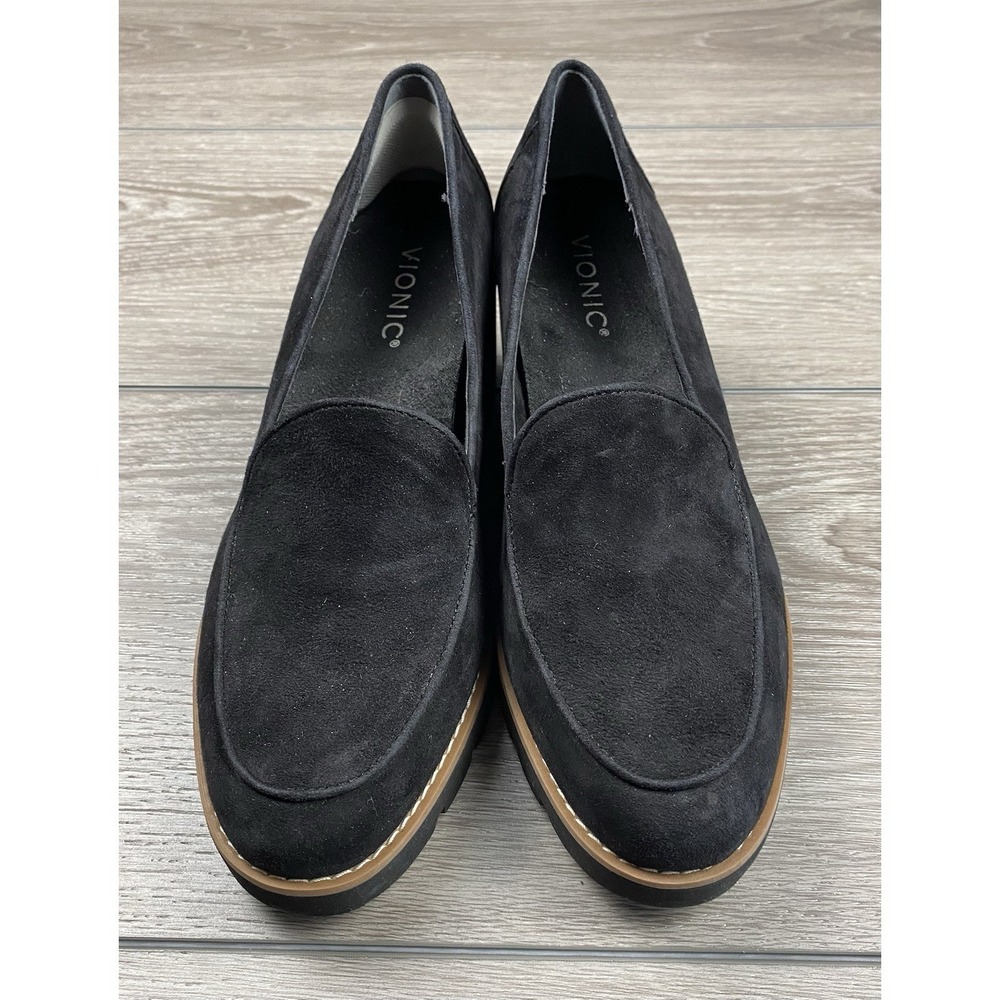 Vionic Women's Ava Wedge Slip-On Loafers Suede Black Size 8.5 - Picture 2 of 7